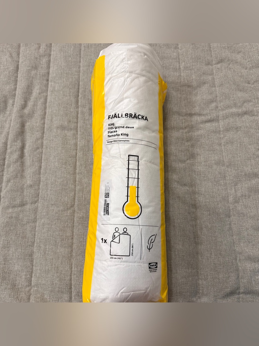 FJÄLLBRÄCKA IKEA Duvet Duck Down insert Comforter light warm King 100% Cotton